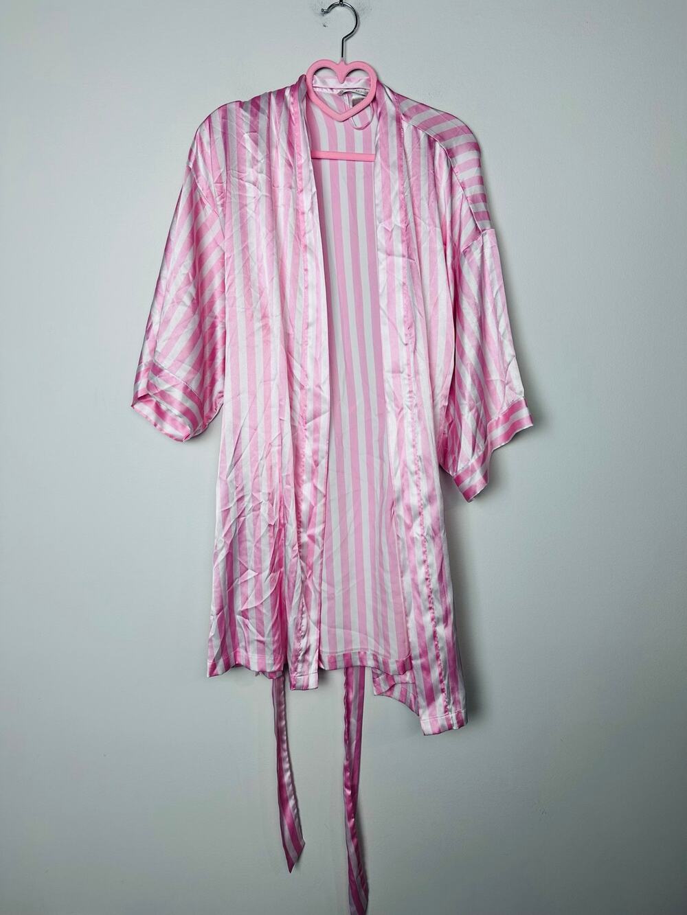 Victoria's Secret Satin Pink and White Striped Rope Size Medium